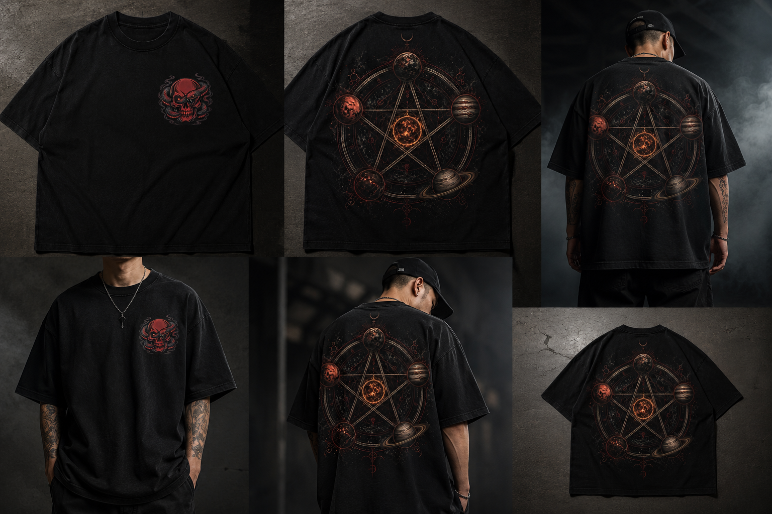 Solar Pentagram Black Mockup