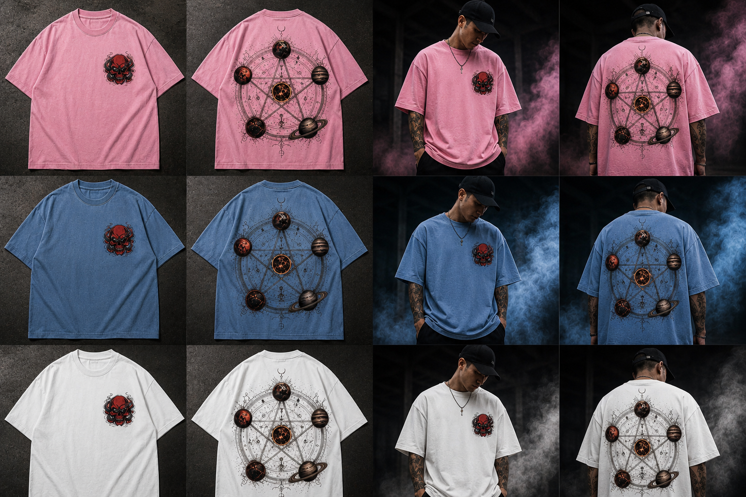 Solar Pentagram Colorways Mockup